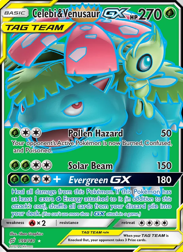 Celebi & Venusaur GX full card art