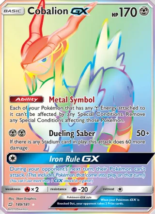 Cobalion GX #189 · Team Up Pokémon card