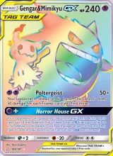 Gengar & Mimikyu GX #186/181 · Team Up Pokémon card