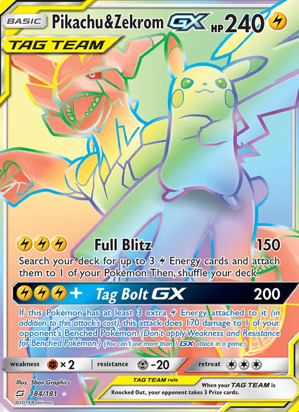 Pikachu & Zekrom GX full card art