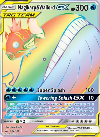 Magikarp & Wailord GX #183 · Team Up Pokémon card