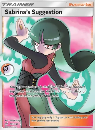Sabrina’s Suggestion #181 · Team Up Pokémon card