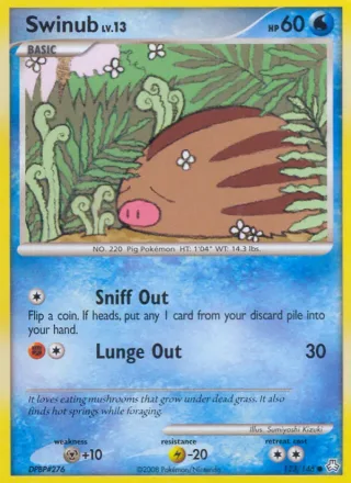 Swinub #123 · Legends Awakened Pokémon card