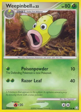Weepinbell #127 · Legends Awakened Pokémon card
