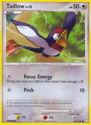 Taillow #124 · Legends Awakened Pokémon card