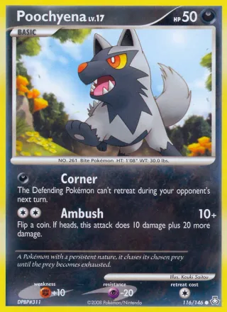 Poochyena #116 · Legends Awakened Pokémon card