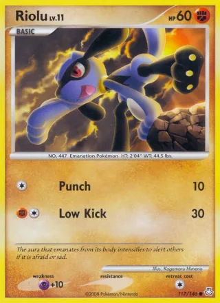 Riolu #117 · Legends Awakened Pokémon card