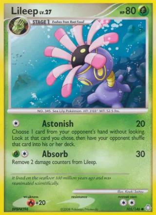 Lileep #105 · Legends Awakened Pokémon card