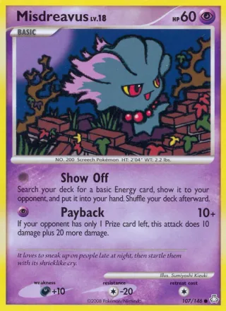 Misdreavus #107 · Legends Awakened Pokémon card