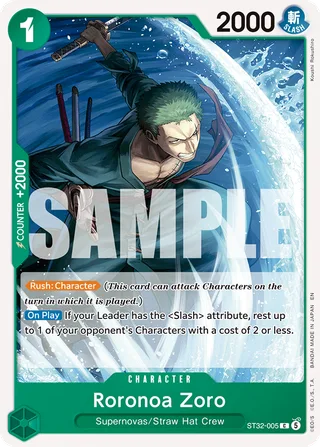 Roronoa Zoro #ST32-005 · ST-32: Starter Deck 32 GREEN Roronoa Zoro One Piece card