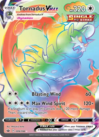 Tornadus VMAX #209 · Chilling Reign Pokémon card