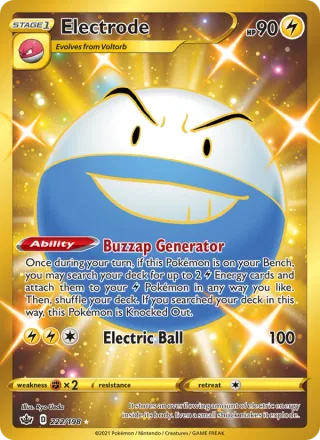 Electrode #222 · Chilling Reign Pokémon card