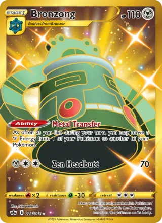 Bronzong #223 · Chilling Reign Pokémon card