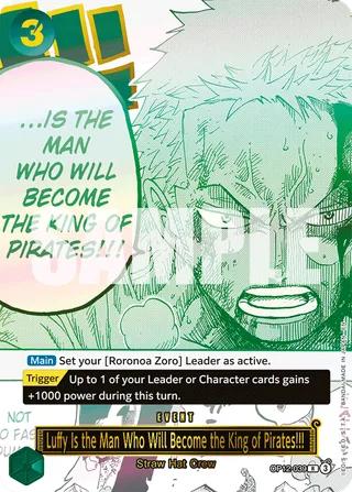 Luffy Is the Man Who Will Become the King of Pirates!!! (Japanese Version 3rd Anniversary Set) #OP12-039-japanese-version-3rd-anniversary-set · One Piece Promotion Cards One Piece card