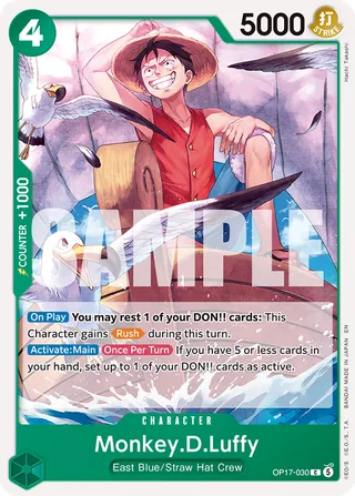 Monkey.D.Luffy #OP17-030 · The World's Strongest Warriors One Piece card