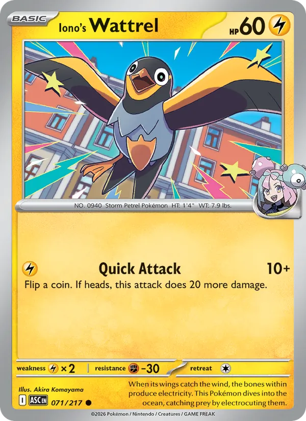 Iono's Wattrel full card art