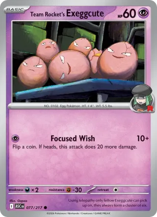 Team Rocket's Exeggcute #077 · Ascended Heroes Pokémon card