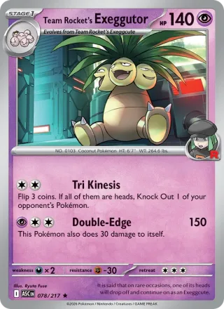 Team Rocket's Exeggutor #078 · Ascended Heroes Pokémon card
