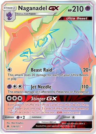 Naganadel GX #134 · Forbidden Light Pokémon card
