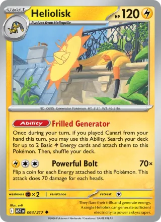 Heliolisk #064 · Ascended Heroes Pokémon card