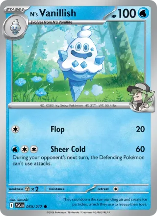 N's Vanillish #050 · Ascended Heroes Pokémon card