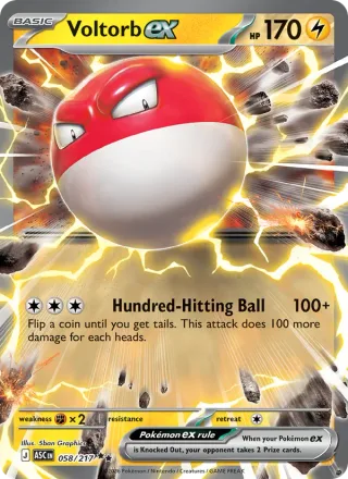 Voltorb ex #058 · Ascended Heroes Pokémon card