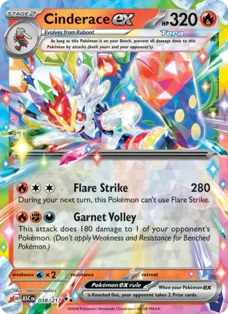 Cinderace ex #038 · Ascended Heroes Pokémon card
