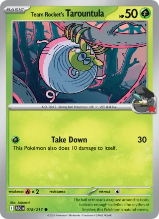 Team Rocket's Tarountula #018 · Ascended Heroes Pokémon card