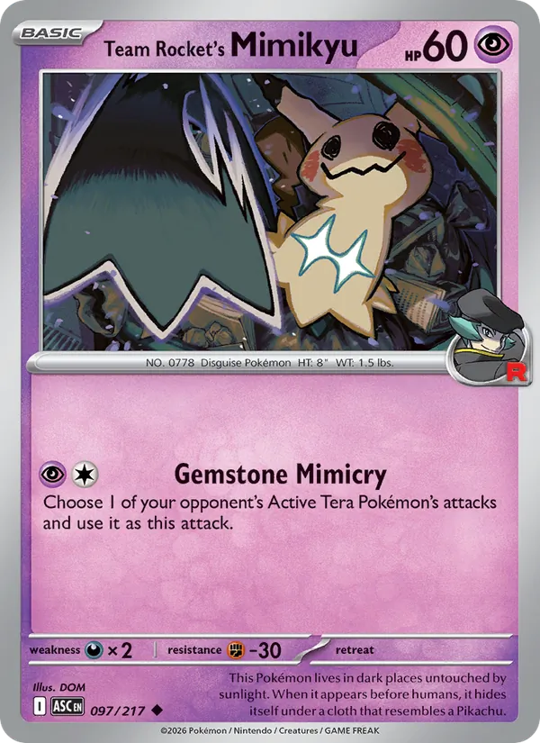 Team Rocket's Mimikyu full card art