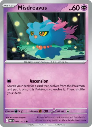 Misdreavus #085 · Ascended Heroes Pokémon card