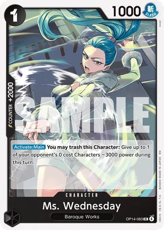 Ms. Wednesday #OP14-083 · The Azure Sea's Seven One Piece card