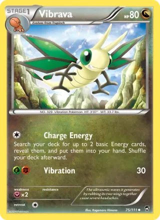 Vibrava #75 · Furious Fists Pokémon card