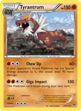Tyrantrum #62 · Furious Fists Pokémon card