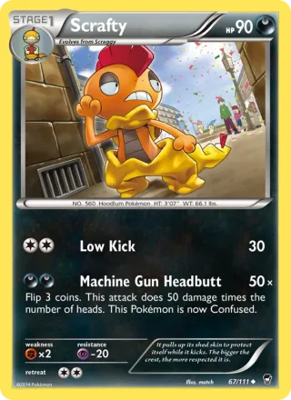 Scrafty #67 · Furious Fists Pokémon card