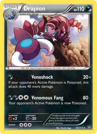 Drapion #65 · Furious Fists Pokémon card