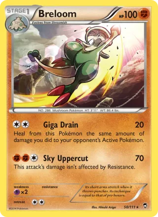 Breloom #50 · Furious Fists Pokémon card