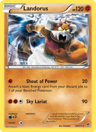 Landorus #58 · Furious Fists Pokémon card