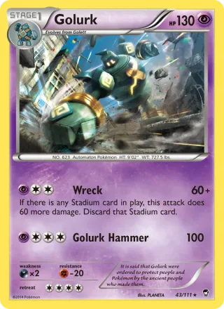Golurk #43 · Furious Fists Pokémon card
