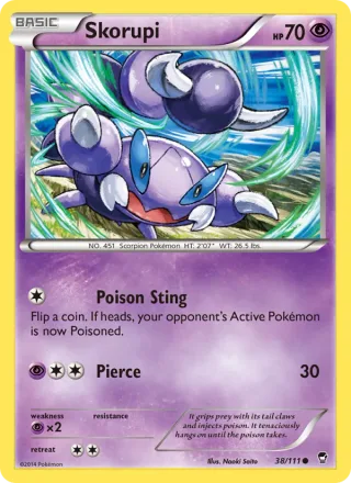 Skorupi #38 · Furious Fists Pokémon card