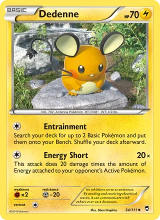 Dedenne #34 · Furious Fists Pokémon card
