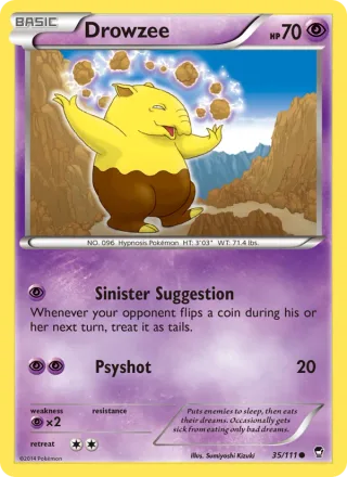 Drowzee #35 · Furious Fists Pokémon card