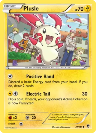 Plusle #31 · Furious Fists Pokémon card