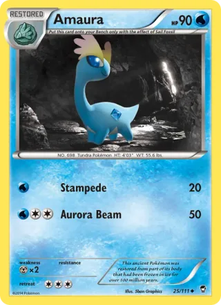 Amaura #25 · Furious Fists Pokémon card