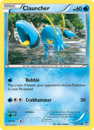 Clauncher #23 · Furious Fists Pokémon card
