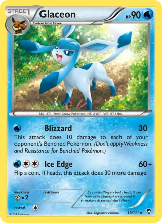 Glaceon #19 · Furious Fists Pokémon card