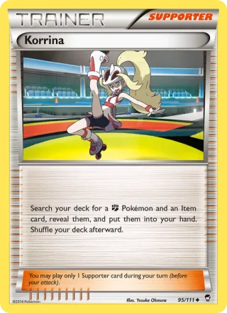 Korrina #95 · Furious Fists Pokémon card