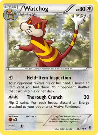 Watchog #85 · Furious Fists Pokémon card