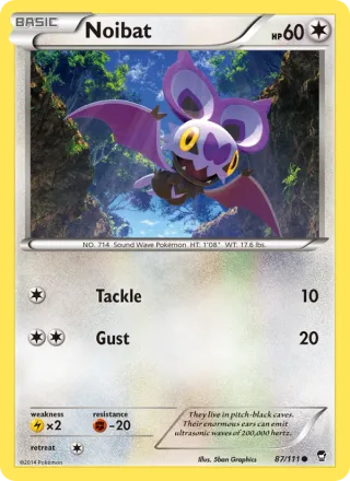 Noibat #87 · Furious Fists Pokémon card