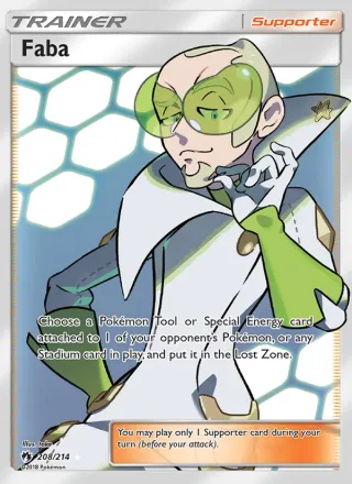 Faba #208 · Lost Thunder Pokémon card
