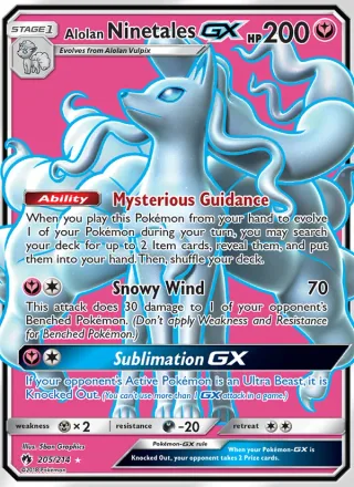 Alolan Ninetales GX #205 · Lost Thunder Pokémon card